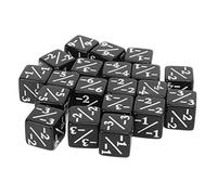 Adfaga Set di dadi acrilici da 20 pezzi Dadi colorati a 6 facce con numeri per giochi da tavolo Aula Matematica Apprendimento Famiglia e attività educative (Nera)