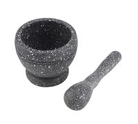 Adfaga Set di mortaio e pestello in plastica per uso intensivo, spremiaglio manuale, smerigliatrice e frantoio per, farmacia, polvere, realizzato in materiale PP spesso, 11 cm x (granite pattern)