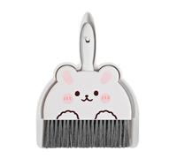 Adfaga Set di paletta e spazzole Mini scopa portatile per pulizia cartoni animati con vaschetta per la polvere per scrivania Home Office Materiale PP 18 x 23 cm 1 set (Coniglia)