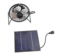 Adfaga Set di pannelli solari fotovoltaici Mini ventola di raffreddamento alimentata tramite USB 5 V 2,5 W di ventilazione portatile per serre Rimorchi Cucce per cani Funzionamen