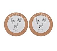 Adfaga Sottobicchieri per bevande in sughero Set di 2 tovagliette rotonde con motivo animale simpatico cartone animato squisito per la casa, l'ufficio, la, il bar, materiale in su (Uccello)