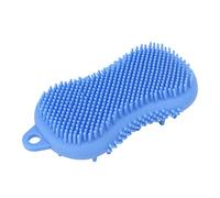 Adfaga Spazzola bagno in silicone Scrubber per il corpo Spazzola per shampoo per massaggio esfoliante a doppia faccia Design morbido ed ergonomico per doccia, bagno, uomo, donna, (Blu)
