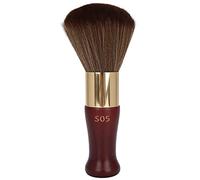 Adfaga Spazzola professionale per spolverare il collo per barbiere Spazzola per la pulizia della rasatura dei capelli morbidi con manico in legno Strumento per lo styling del salon (Rosso Marrone)