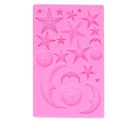 Adfaga Star Moon Face a forma di silicone stampo fai da te strumento di forno cioccolato Fondant per il matrimonio di casa da forno natale rosa 8oz 8oz 8oz 8oz