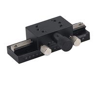 Adfaga Tavolino scorrevole Tavolino di traslazione lineare Piattaforma di regolazione fine manuale Lega di alluminio ad alta precisione Ossidazione nera 30 x 50 mm per macchinari d