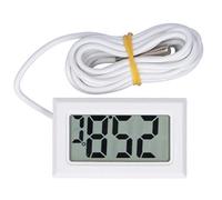 Adfaga Termometro digitale Misurazione della temperatura dello schermo LCD per Casa Laboratorio Plastica ABS Mini formato Facile da leggere (Bianca)