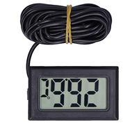 Adfaga Termometro digitale Misurazione della temperatura dello schermo LCD per Casa Laboratorio Plastica ABS Mini formato Facile da leggere (Nera)
