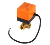 Adfaga Valvola a sfera motorizzata a 3 vie in ottone DN15 G1/2 Valvola elettrica in ottone a risparmio energetico durevole DC12V per sistemi di controllo dell'acqua fan coil del co