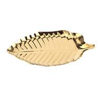Adfaga Vassoio per gioielli foglia nordica Piastra di visualizzazione per organizer per gioielli in oro di lusso in acciaio inossidabile per le donne Decorazioni per la casa Banche