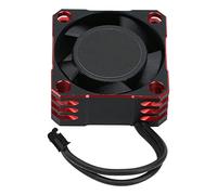 Adfaga Ventola di raffreddamento in alluminio da 25x25 mm 32000 giri/min Ventola ESC ad alta velocità con alloggiamento in metallo per auto RC in scala 1/10 1/8 1/12 Nero Arancione (Nero Rosso)
