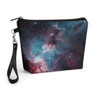 ADFGYERH Beauty case con nebulosa spaziale con grappolo, da viaggio, grande capacità, da donna, borsa da toilette con manico per la cura della pelle, pennelli e accessori da viaggio