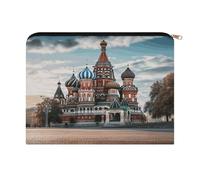 ADFGYERH Beauty case da donna con motivo Cattedrale di San Basilio a Mosca, borsa cosmetica portatile con cerniera, borsa da viaggio per cosmetici e pennelli da trucco