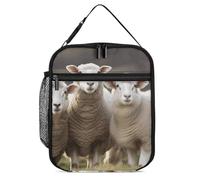 ADFGYERH Borsa per il pranzo con pecore e agnelli, riutilizzabile, ad alta capacità, per uomini e donne, portatile, isolata, borsa per il pranzo per cantieri, lavoro e uso quotidiano