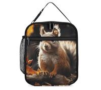 ADFGYERH Borsa per il pranzo con scoiattolo nel bosco, riutilizzabile, ad alta capacità, per uomini e donne, portatile, isolata, borsa per il pranzo per cantieri, lavoro e uso quotidiano