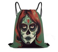 ADFGYERH Borsa per il trucco a forma di teschio, design con cordino aperto, zaino con coulisse comodo e portatile, piccolo zaino adatto per la vita quotidiana, il lavoro in ufficio, i viaggi e altri