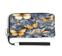 ADFGYERH Diverse specie di farfalle borsa da viaggio lunga con tasca portamonete, pochette con blocco RFID, cerniera intorno, grande capacità, portafoglio da donna per viaggi e lavoro