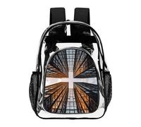 ADFGYERH Grattacielo che guarda al cielo trasparente, grande, zaino trasparente in PVC trasparente per la sicurezza, il lavoro, i viaggi, lo stadio