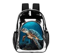ADFGYERH Sea Turtle2 - Zaino trasparente grande, in PVC trasparente, per la sicurezza, il lavoro, i viaggi, lo stadio