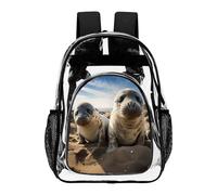 ADFGYERH Seal on The Beach - Zaino trasparente grande, in PVC, trasparente, per la sicurezza, il lavoro, i viaggi, lo stadio