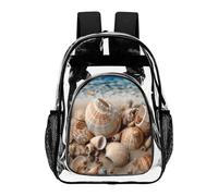 ADFGYERH Seashells by The Seashore - Zaino trasparente grande, in PVC trasparente, per la sicurezza, il lavoro, i viaggi, lo stadio