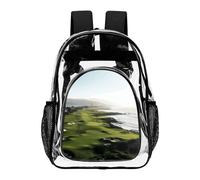 ADFGYERH Seaside Golf Course - Zaino trasparente grande, in PVC, trasparente, per la sicurezza, il lavoro, i viaggi, lo stadio