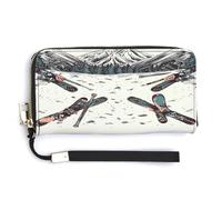 ADFGYERH Set di borse da viaggio lunghe con tasca portamonete, pochette con blocco RFID, cerniera intorno, grande capacità, portafoglio da donna per viaggi e lavoro
