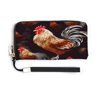 ADFGYERH Shine Rooster Borsetta da viaggio lunga con tasca portamonete, pochette con blocco RFID, cerniera intorno, grande capacità, portafoglio da donna per viaggi e lavoro