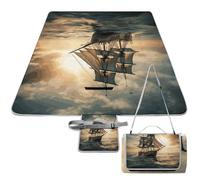 ADFGYERH Ship Sailing Alone - Tappetino pieghevole per esterni, superficie impermeabile, facile da pulire, coperta da viaggio, per primavera ed estate