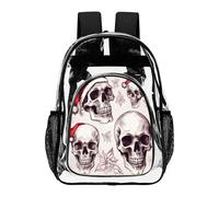 ADFGYERH Sketchy Skulls - Zaino trasparente grande, in PVC trasparente, per la sicurezza, il lavoro, i viaggi, lo stadio