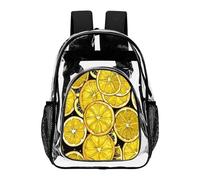 ADFGYERH Sliced Lemon Wallpaper Clear Backpack Large, zaino trasparente in PVC trasparente per la sicurezza, il lavoro, i viaggi, lo stadio
