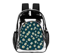 ADFGYERH Small Daisy Clear Backpack grande, zaino trasparente in PVC trasparente per la sicurezza, il lavoro, i viaggi, lo stadio