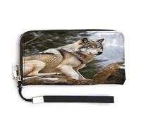 ADFGYERH Snow Mountain Wild Wolf - Borsetta lunga da viaggio con tasca portamonete, con blocco RFID, con cerniera, grande capacità, portafoglio da donna per viaggi e lavoro