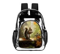 ADFGYERH Squirrel Eats Nuts - Zaino trasparente grande, in PVC, trasparente, per la sicurezza, il lavoro, i viaggi, lo stadio