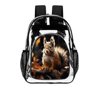 ADFGYERH Squirrel in The Woods - Zaino trasparente grande, in PVC trasparente, per la sicurezza, il lavoro, i viaggi, lo stadio