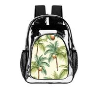 ADFGYERH Summer Coconut Tree - Zaino trasparente grande, in PVC, trasparente, per la sicurezza, il lavoro, i viaggi, lo stadio