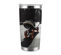 ADFGYERH Tazza da viaggio portatile da viaggio per auto, adatta al portabicchieri dell'auto, tazza da viaggio riutilizzabile da 590 ml, regalo a prova di perdite, regalo per donne e uomini, tazza da