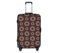 ADFSHIDS Copertura elastica lavabile per valigie con stampe moderne di metà secolo, adatta per bagagli da 45 a 81 cm, Simboli Arte Circolare Marrone, Medium