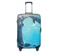 ADFSHIDS Loon Birds - Copertura elastica lavabile per valigia, adatta per bagagli da 45 a 81 cm, Inverno Il Delfino, Large