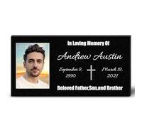 ADFSTONE Targhe Commemorative Personalizzate per tombe - Pietre Commemorative in Granito con Immagini Pietra commemorativa per Lost Loved One, marcatori di tombe per la Decorazione del cimitero