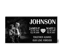 ADFSTONE Targhe Commemorative Personalizzate per tombe - Pietre Commemorative in Granito con Immagini Pietra commemorativa per Lost Loved One, marcatori di tombe per la Decorazione del cimitero