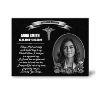 ADFSTONE Targhe Commemorative Personalizzate per tombe - Pietre Commemorative in Granito con Immagini Pietra commemorativa per Lost Loved One, marcatori di tombe per la Decorazione del cimitero