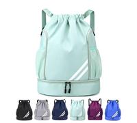 Adfuenom - Sacca da palestra per ragazzi, donne, uomini, bambini, borsa sportiva con coulisse, scomparto per scarpe, zaino da nuoto, pallacanestro, borsa sportiva impermeabile