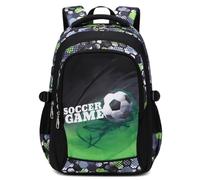 ADGBPE Zaino Da Scuola Per Ragazzi Zaino Secondario Zaino Per Adolescenti Resistente Di Grandi Dimensioni Impermeabile (3-Verde)