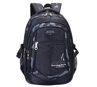 ADGBPE Zaino Da Scuola Per Ragazzi Zaino Secondario Zaino Per Adolescenti Resistente Di Grandi Dimensioni Impermeabile (4-Nero)