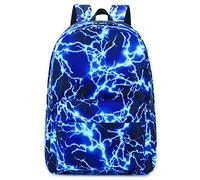 ADGBPE Zaino Scuola Media Ragazzi Elementare Bimbo Elementari Bambino School Bag For Boys Lightning Grande Leggero Viaggio Impermeabile (3-Blu)