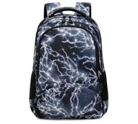 ADGBPE Zaino Scuola Media Ragazzi Elementare Bimbo Elementari Bambino School Bag For Boys Lightning Grande Leggero Viaggio Impermeabile (2-Nero)