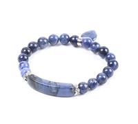 ADGJL Bracciale Uomo Pietre, 7 Chakra Pietra Naturale Perlina Lapislazzuli Bracciale Elastico Moda Donna Yoga Braccialetto Cuore Gioielli Ciondolo Per Coppia Regalo Di Natale