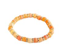 ADGJL Bracciale Uomo Pietre, 7 Perline Chakra Pietre Naturali Arancioni Braccialetto Semiprezioso Strass Gioielli Cerchio Elastico Yoga Pregare Bracciali Charm Diffusore Donna Uomo Regalo