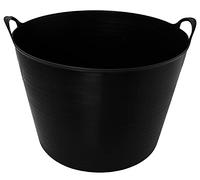 ADGO Contenitore elastico flessibile per la casa, il giardino, gli edifici, resistente, multiuso, cestino portabiancheria sporco senza coperchio, secchio per la spazzatura (nero, 55 l)