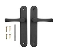 ADGO Maniglia per porta - maniglia per porta - set maniglie - maniglia per porta anteriore - set maniglie per porte interne - maniglie per porte - set piastre lunghe - nero - alluminio